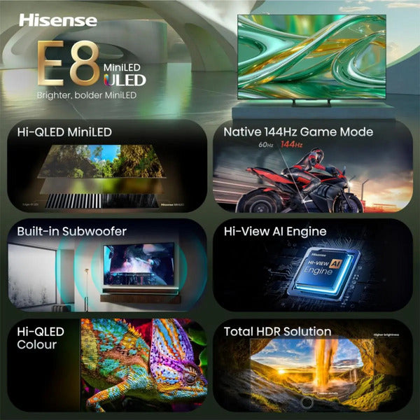 Hisense ULED 55E8S MiniLED, QLED-Fernseher - Hisense - vue 9