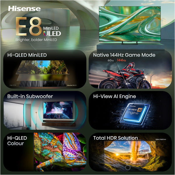 Hisense ULED 75E8S MiniLED, QLED-Fernseher - Hisense - vue 6