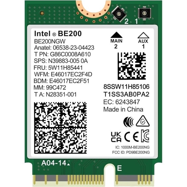Intel® Wi-Fi 7 BE200 M.2 non vPro, adaptateur Wi-Fi