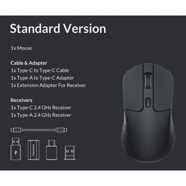 Keychron M3 Wireless, souris gaming - vue 3