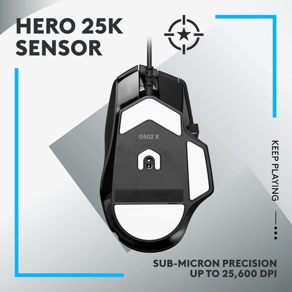 Logitech G502 X, souris gaming - vue 4