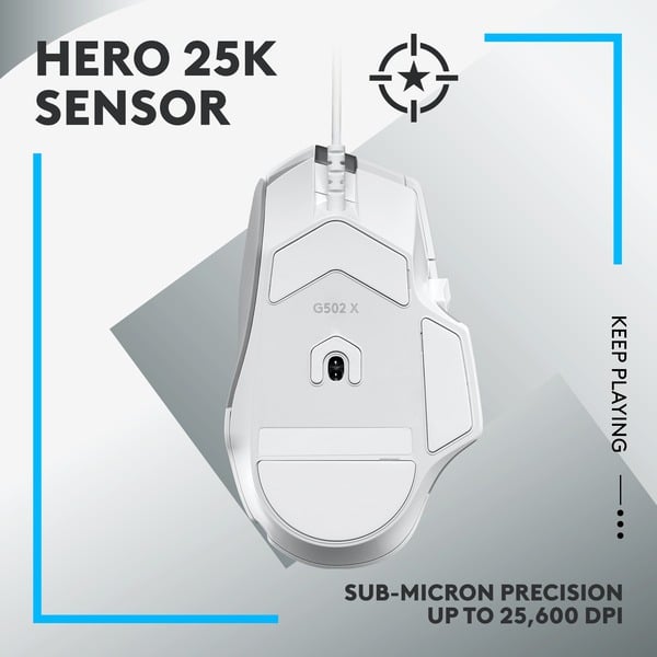 Logitech G502 X, souris gaming - vue 4