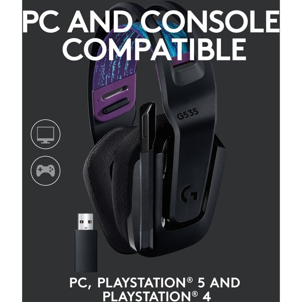 Logitech G535 LIGHTSPEED, casque gaming - vue 5
