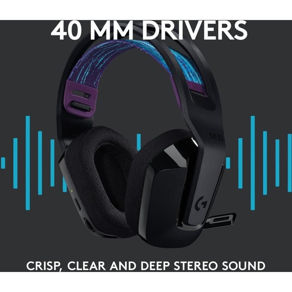 Logitech G535 LIGHTSPEED, casque gaming - vue 9
