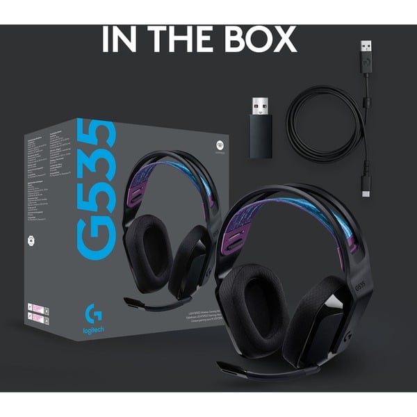 Logitech G535 LIGHTSPEED, casque gaming - vue 10