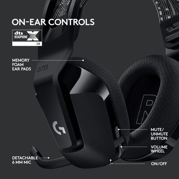 Logitech G733 LIGHTSPEED, casque gaming - vue 5