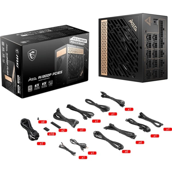 MSI MEG Ai1300P PCIE5 1300W, alimentation PC - MSI - vue 5