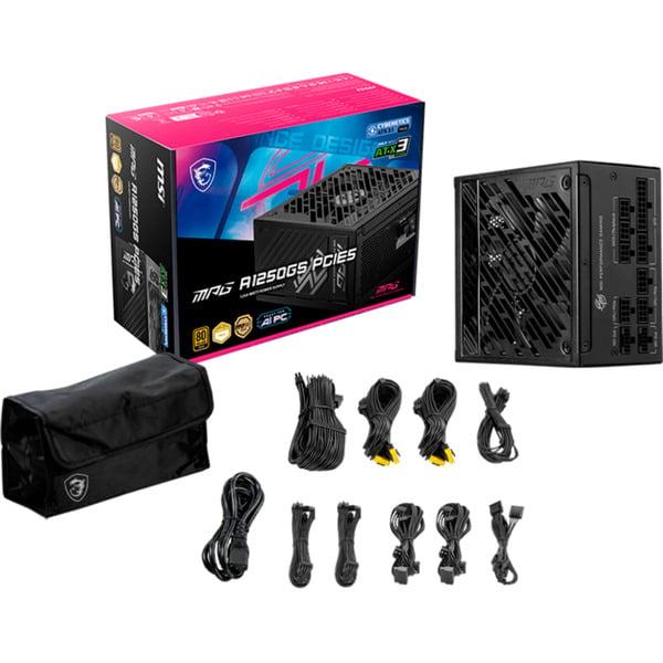 MSI MPG A1250GS PCIE5, alimentation PC - MSI - vue 5