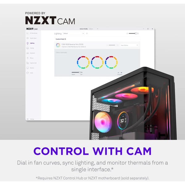 NZXT F360 RGB, Gehäuselüfter - NZXT - vue 9