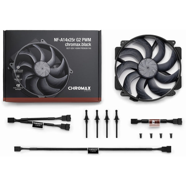 Noctua NF-A14x25r G2 PWM chromax.black, Gehäuselüfter - Noctua - vue 7