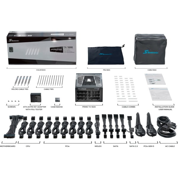 Seasonic PRIME TX-1600, alimentation PC - Seasonic - vue 7