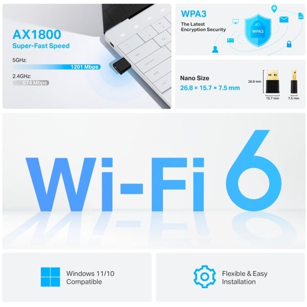 TP-Link Archer TX20U Nano, adaptateur Wi-Fi - TP-Link - vue 3