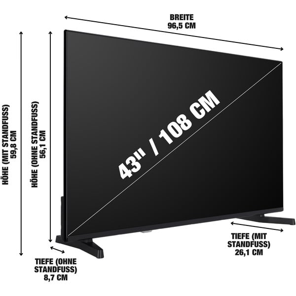 Telefunken D43U790B2CW, LED-Fernseher - Telefunken - vue 3