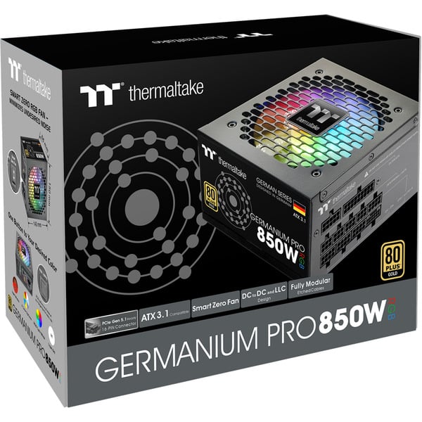 Thermaltake Germanium Pro RGB 850W, alimentation PC - Thermaltake - vue 12