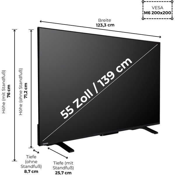 Toshiba 55UV2363DA, LED-Fernseher - Toshiba - vue 3