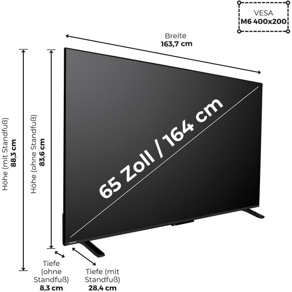 Toshiba 65QV2363DA, QLED-Fernseher - Toshiba - vue 3