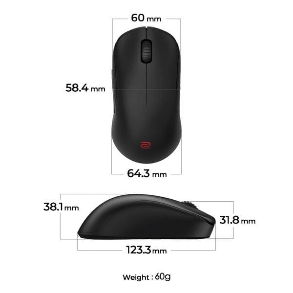 Zowie U2-DW, souris gaming - vue 7