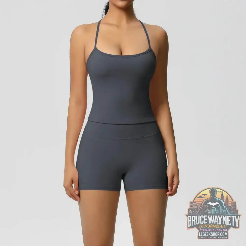 🧘‍♀️ Ensemble 2 pièces sport femme – brassière push-up & short taille haute - Legeekshop