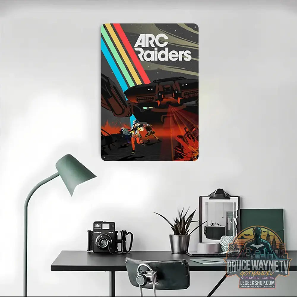 Affiche Métallique Arc Raiders Vintage Rétro Déco Murale 30x20cm - Affiche Métallique
