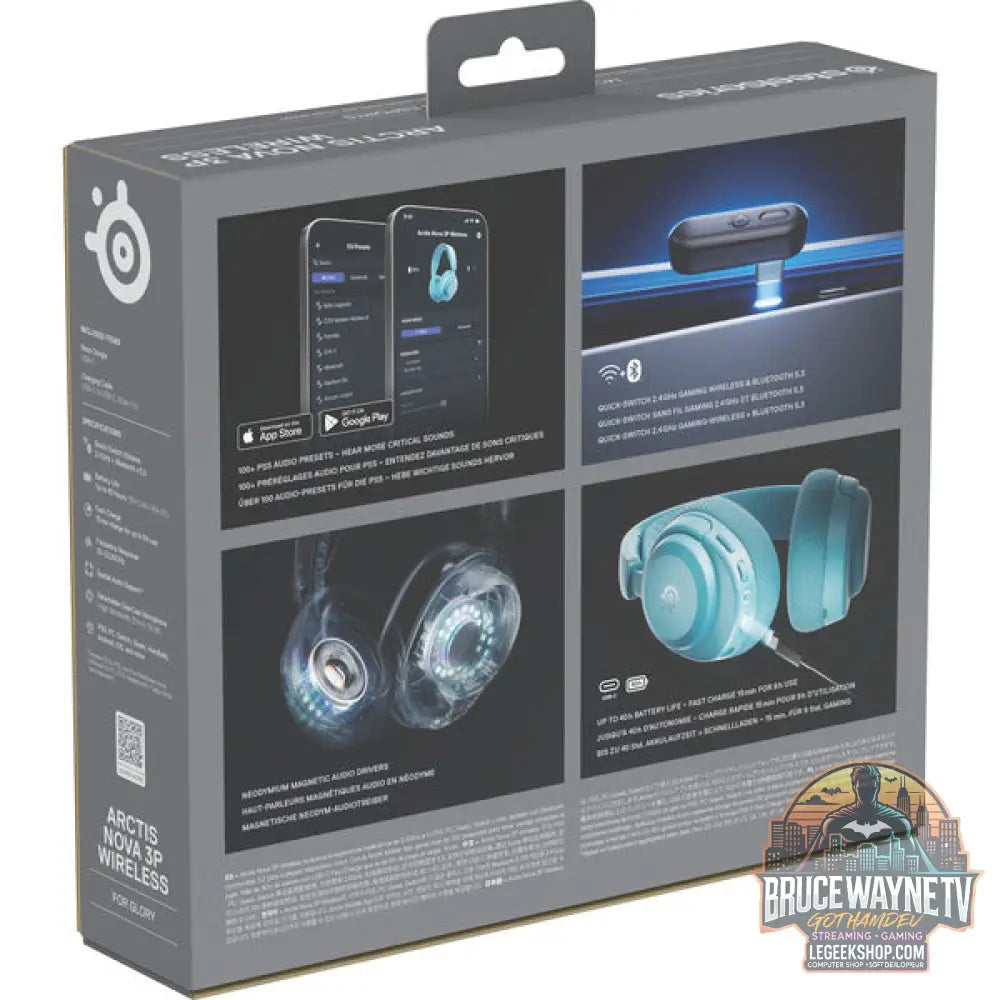 Arctis Nova 3P Wireless Aqua - SteelSeries - vue 8