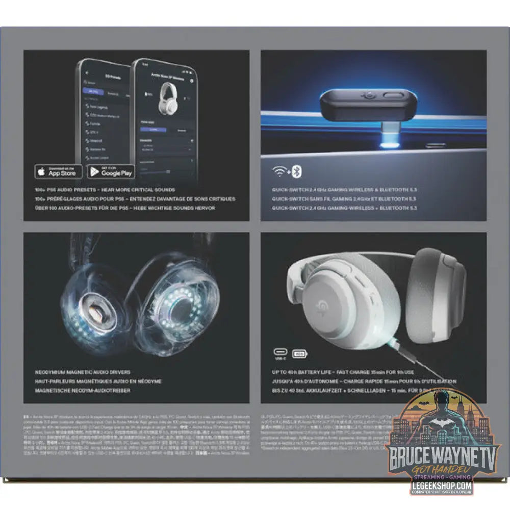 Arctis Nova 3P Wireless White - SteelSeries - vue 10