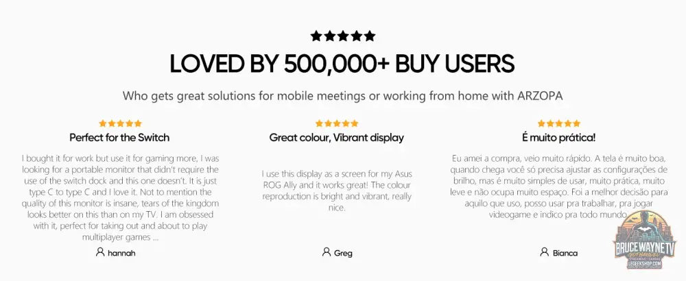 ARZOPA Moniteur portable 16,1 pouces 144 Hz 100 % sRGB 1080P FHD écran IPS deuxième écran externe pour ordinateur