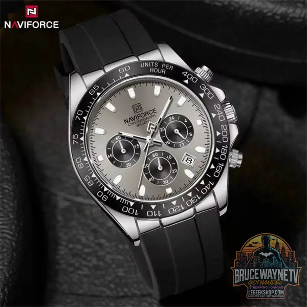 Montre de Luxe NAVIFORCE Homme, Étanche, Chronographe, Silicone, Quartz | Wayne Outfitters - Legeekshop