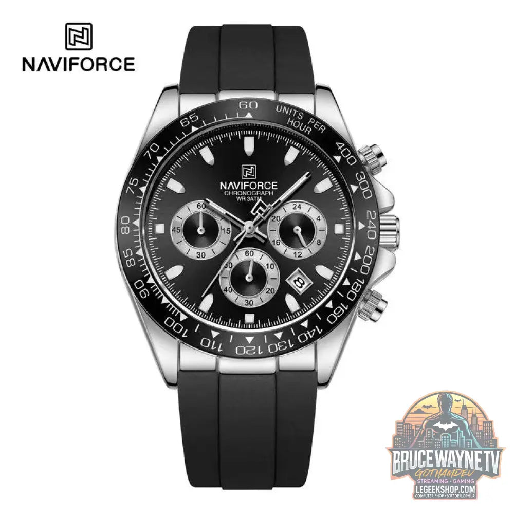 Montre de Luxe NAVIFORCE Homme, Étanche, Chronographe, Silicone, Quartz | Wayne Outfitters - Legeekshop