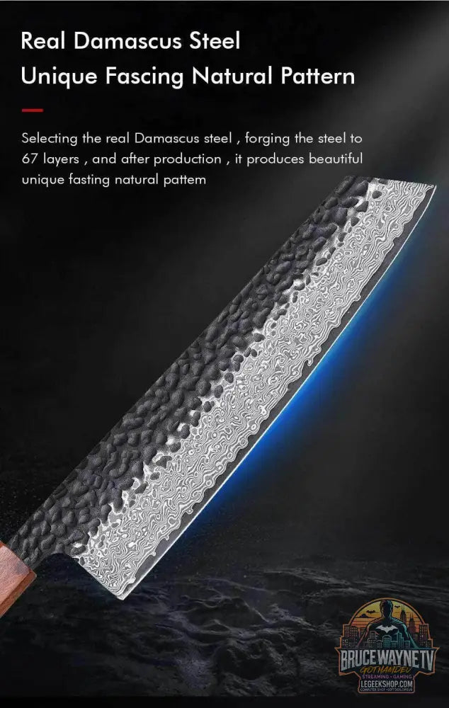 🔪 Couteau Kiritsuke Japonais Forgé à la Main – Acier Damas VG10 (8.2") - Legeekshop