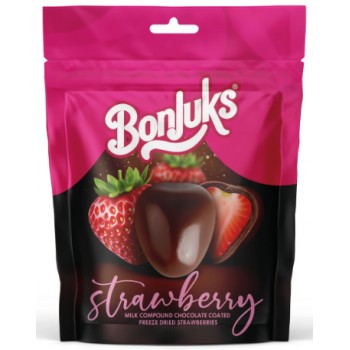 Bonjuks Freeze Dried Strawberry Milk Choc 80 Gr x 12