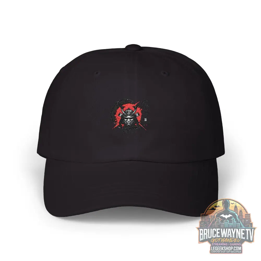 Casquette Dad Cap Loup Samouraï Soleil Rouge Kanji - Black / One size - Casquette