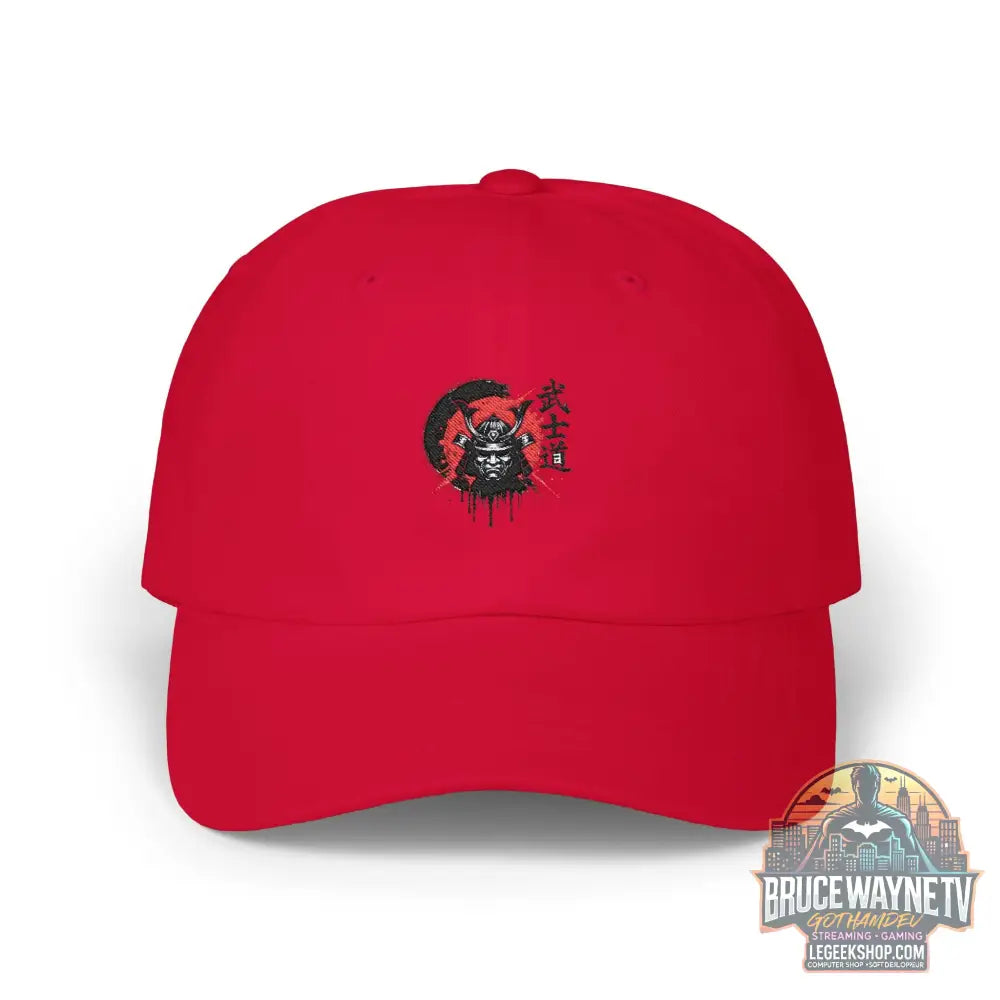 Casquette Dad Cap Loup Samouraï Soleil Rouge Kanji - Cranberry / One size - Casquette