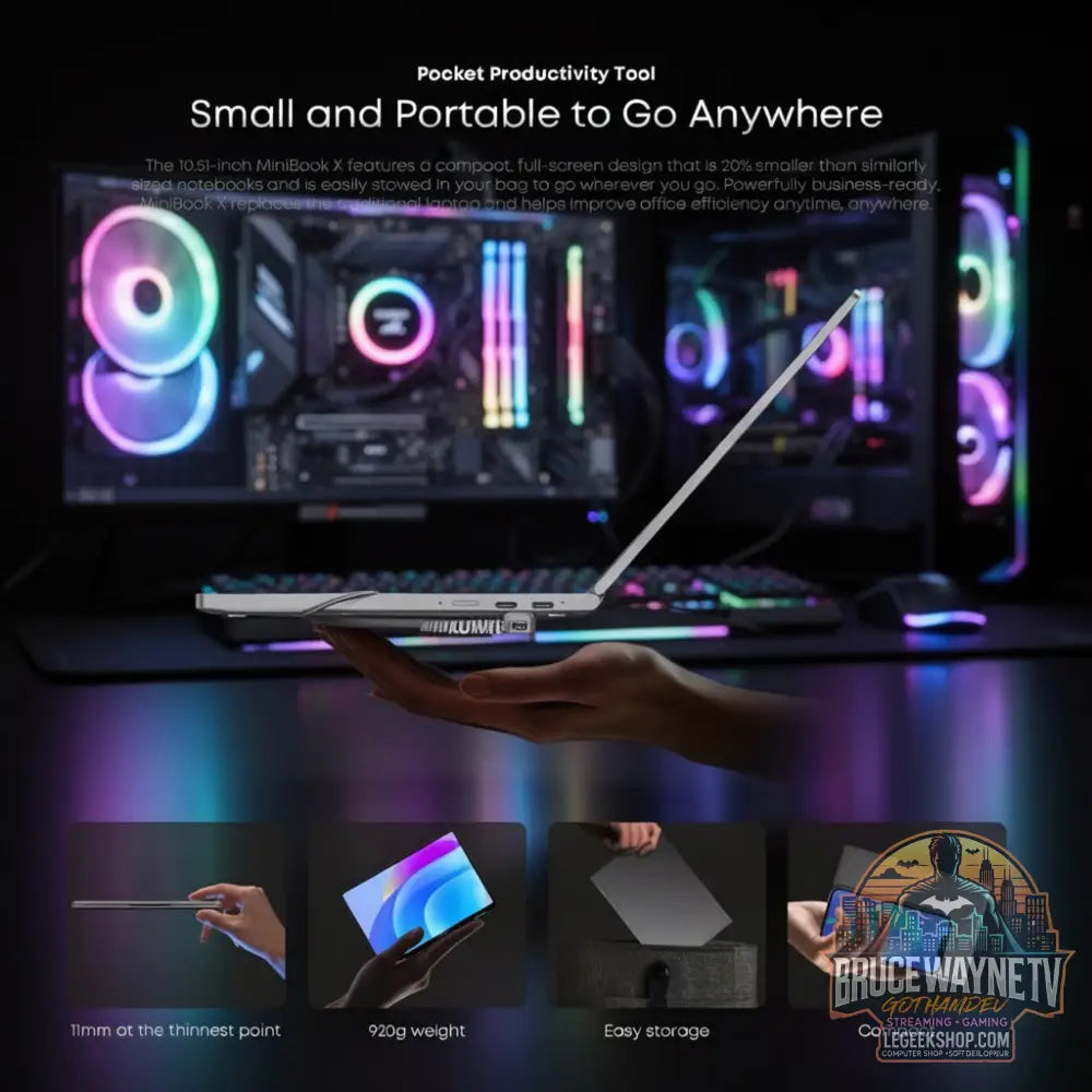 CHUWI MiniBook X — produit geek, vue 3, LeGeekShop