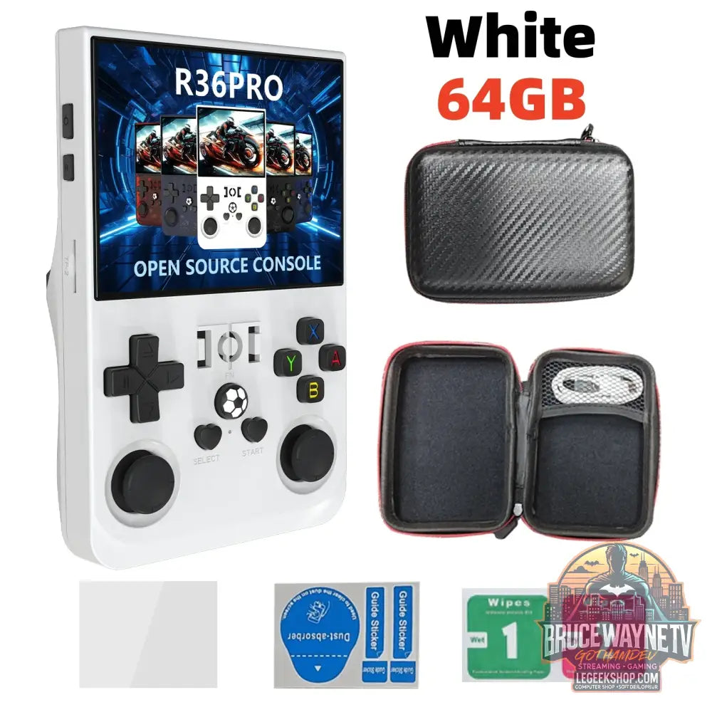 Console Portable R36 PRO - Retro Gaming 22000 Jeux - Écran 3.5’’ IPS - White 64GB - Console Portable - Retro Gaming