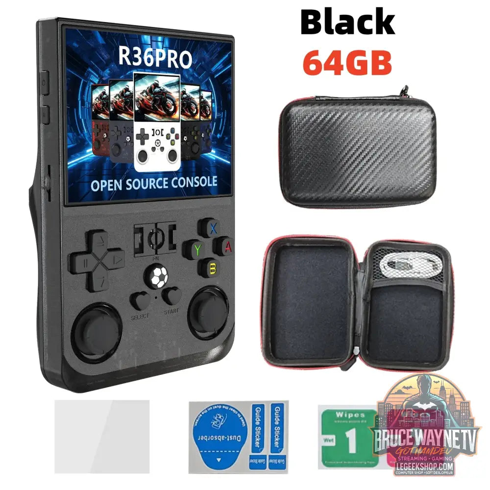 Console Portable R36 PRO - Retro Gaming 22000 Jeux - Écran 3.5’’ IPS - Black 64GB - Console Portable - Retro Gaming