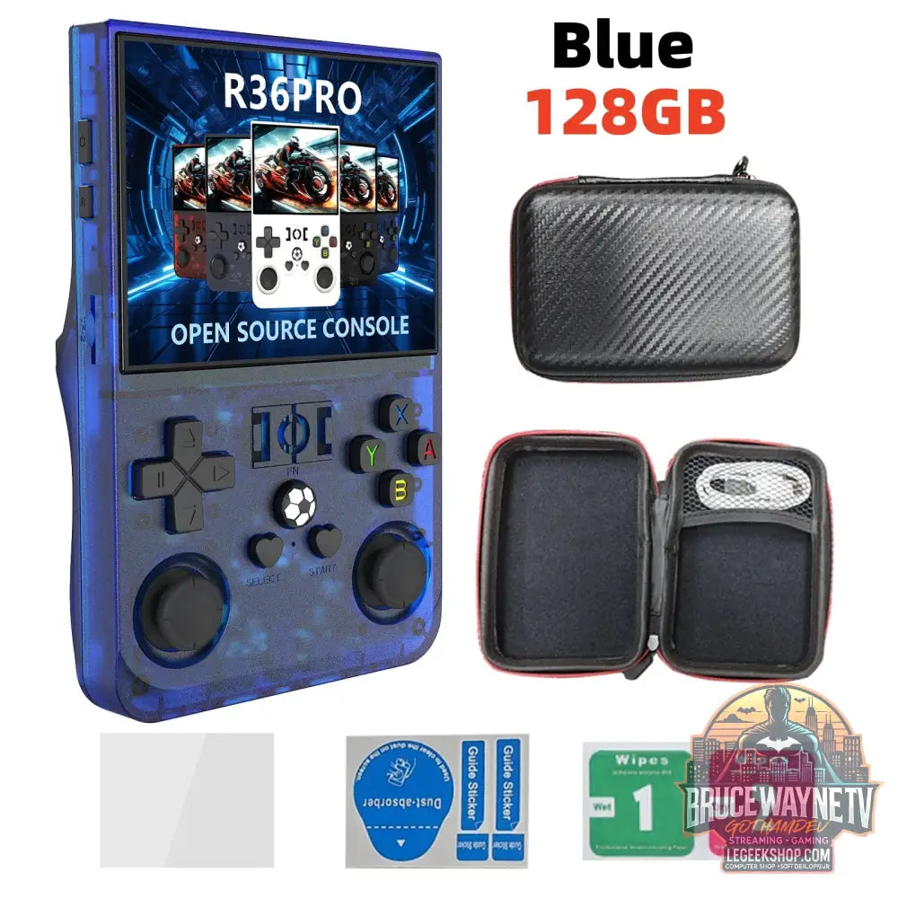 Console Portable R36 PRO - Retro Gaming 22000 Jeux - Écran 3.5’’ IPS - Blue 128GB - Console Portable - Retro Gaming