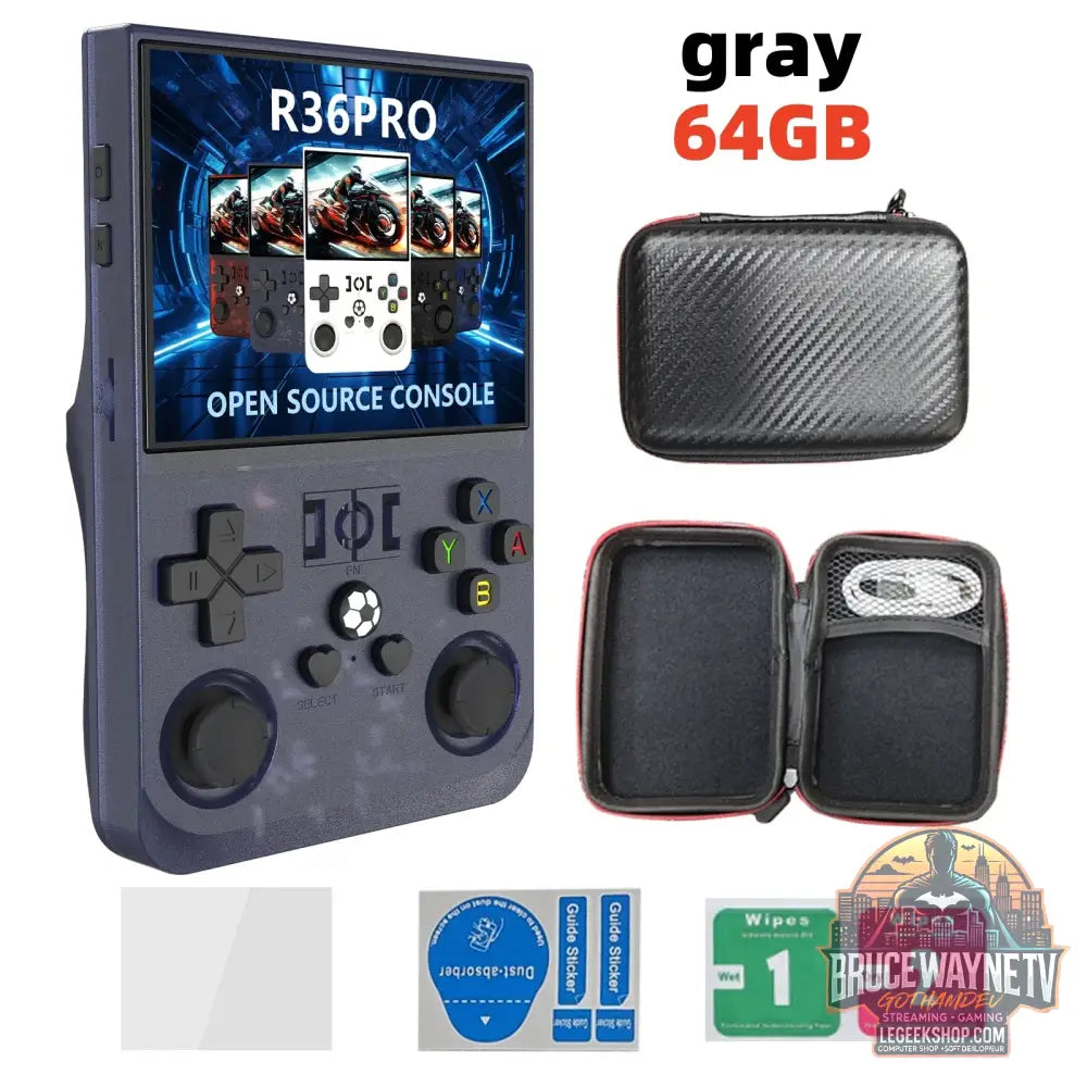 Console Portable R36 PRO - Retro Gaming 22000 Jeux - Écran 3.5’’ IPS - gray 64GB - Console Portable - Retro Gaming