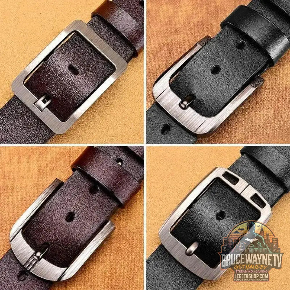 Ceinture en Cuir Véritable avec Boucle pour Homme, Accessoire de Styliste de Qualité Supérieure | Wayne Outfitters - Legeekshop