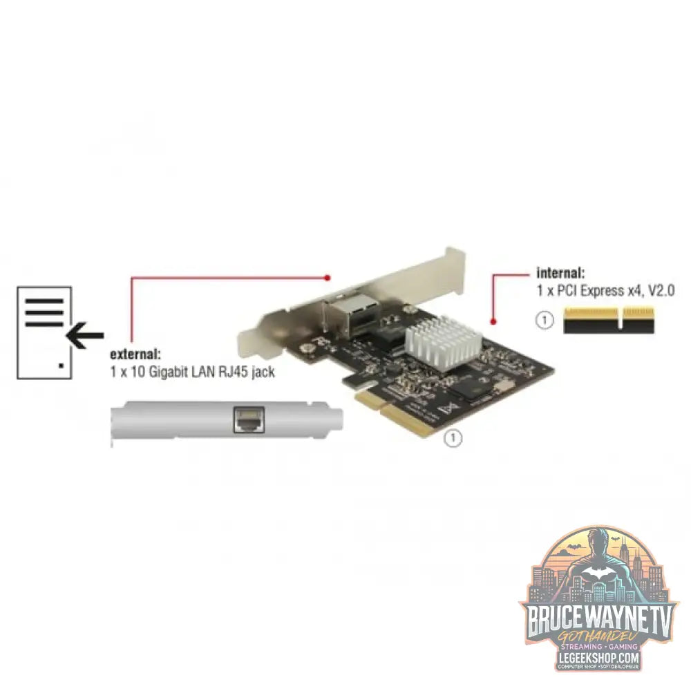 DeLOCK PCIe Karte > 1x 10 Gigabit LAN NBASE-T RJ45, adaptateur réseau - DeLOCK - vue 4