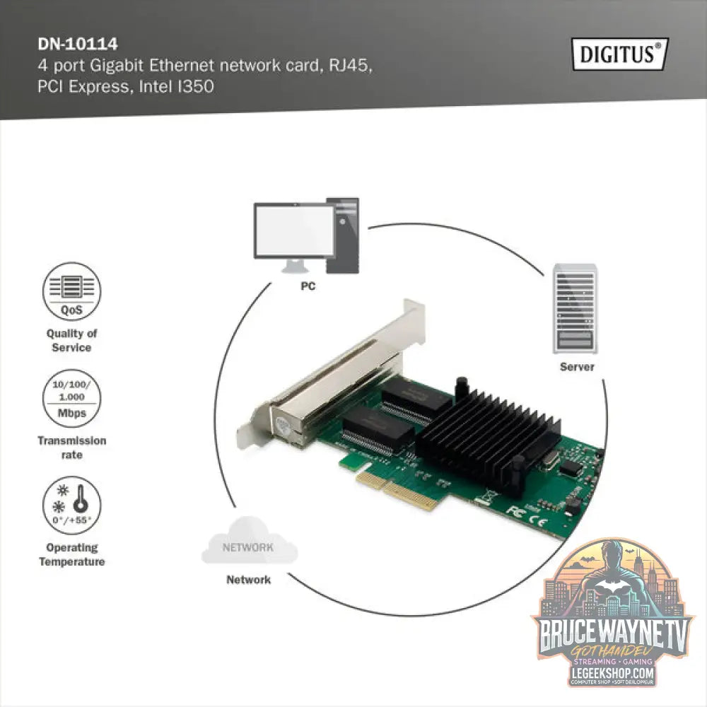 Digitus 4-Port Gigabit Ethernet, adaptateur réseau - Digitus - vue 5