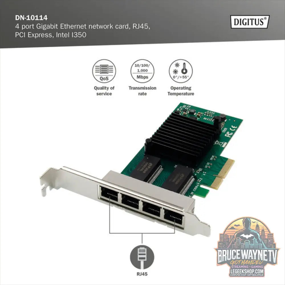 Digitus 4-Port Gigabit Ethernet, adaptateur réseau - Digitus - vue 6