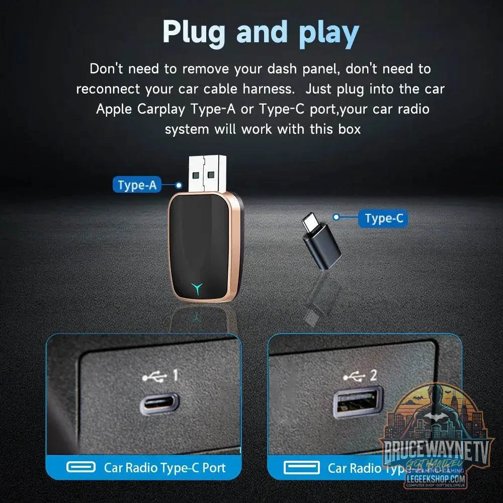 🚗 Adaptateur Auto CarPlay & Android Auto Sans Fil | Plug & Play 🔄 - Legeekshop