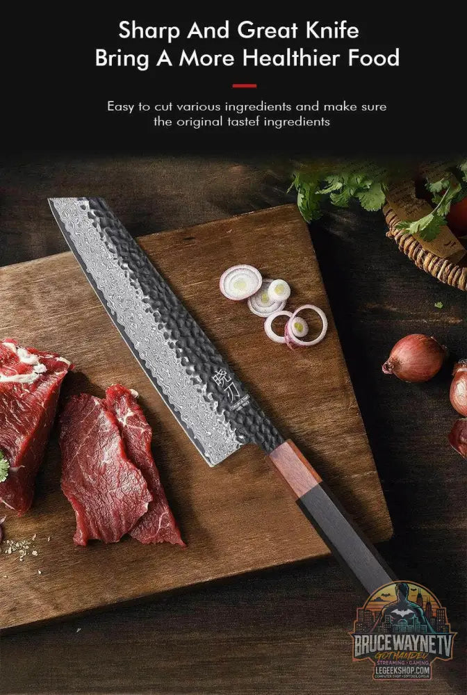 🔪 Couteau Kiritsuke Japonais Forgé à la Main – Acier Damas VG10 (8.2") - Legeekshop