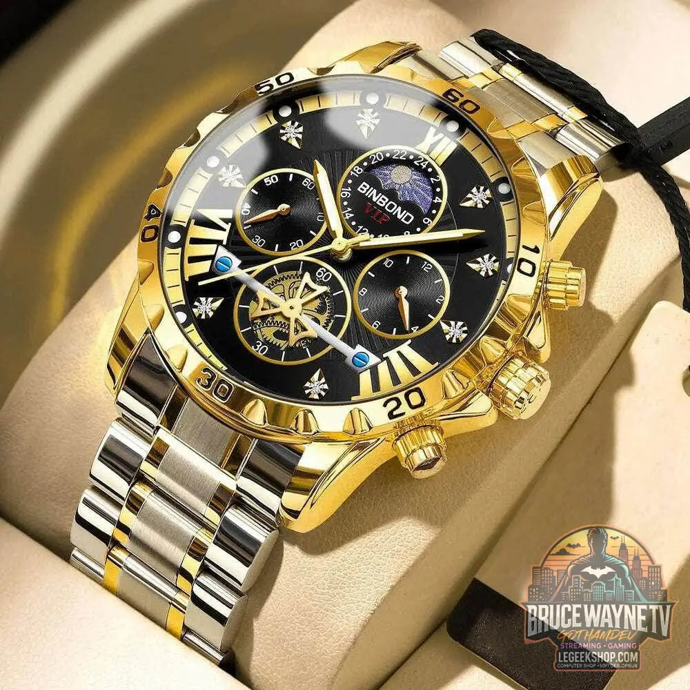 ⌚ Montre Homme BINBOND Quartz Chronographe Lune – Style Jeune & Élégant - Legeekshop