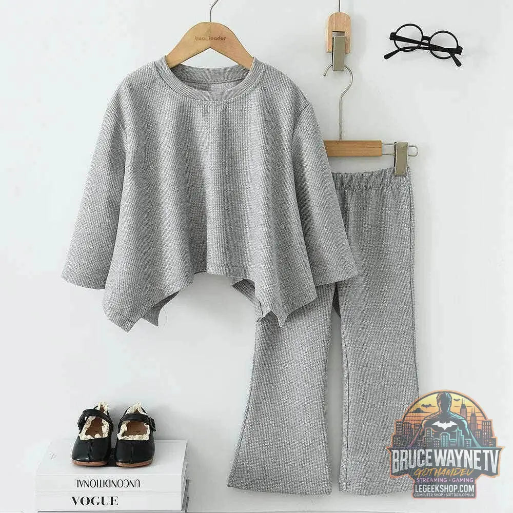 🧒 Ensemble Haut Cape & Pantalon Fille – Élégance Automnale 2 pièces - Legeekshop