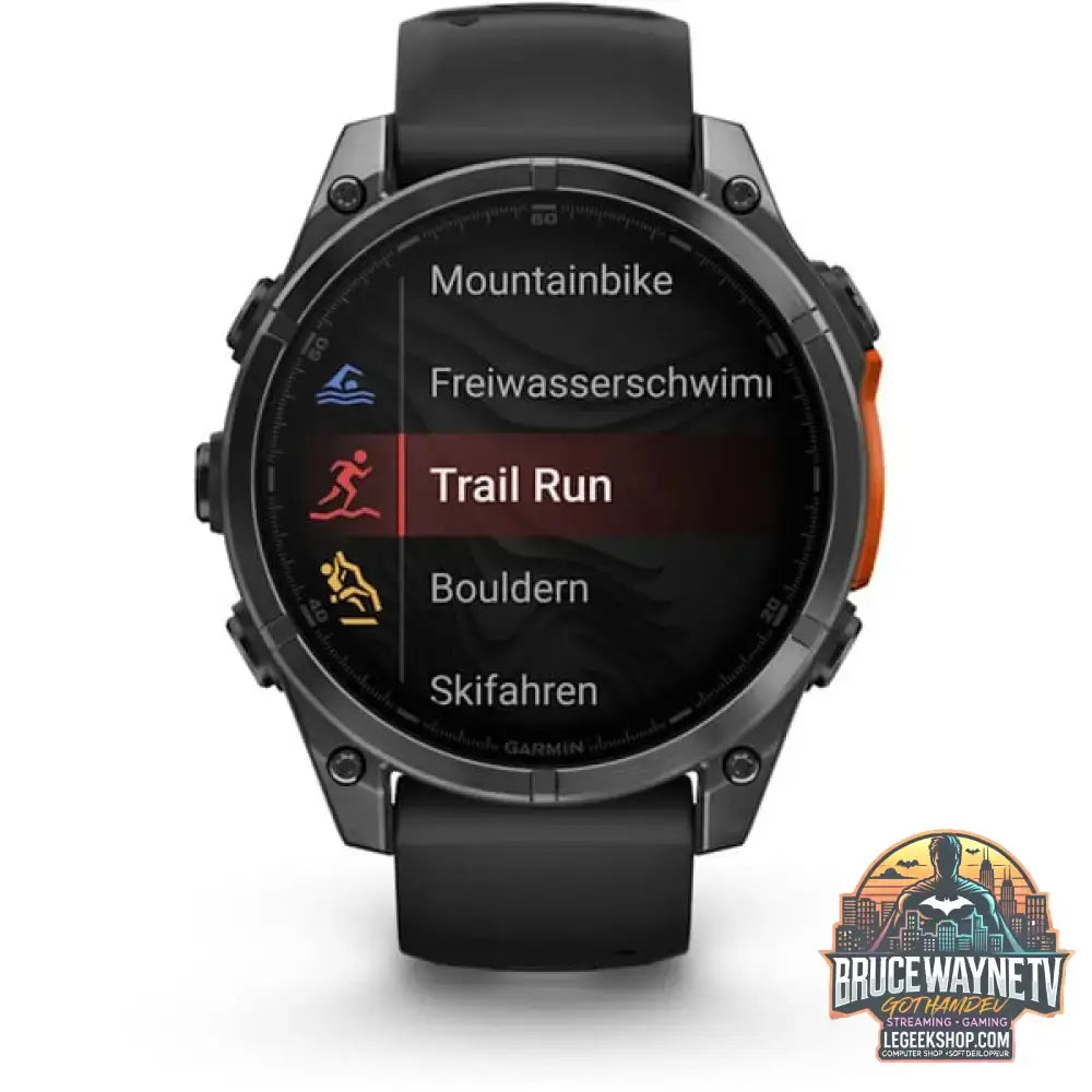Garmin fēnix 8 - 47 mm, AMOLED, Smartwatch Schwarz/Schiefergrau, Silikon-Armband, Edelstahl - Garmin - vue 4