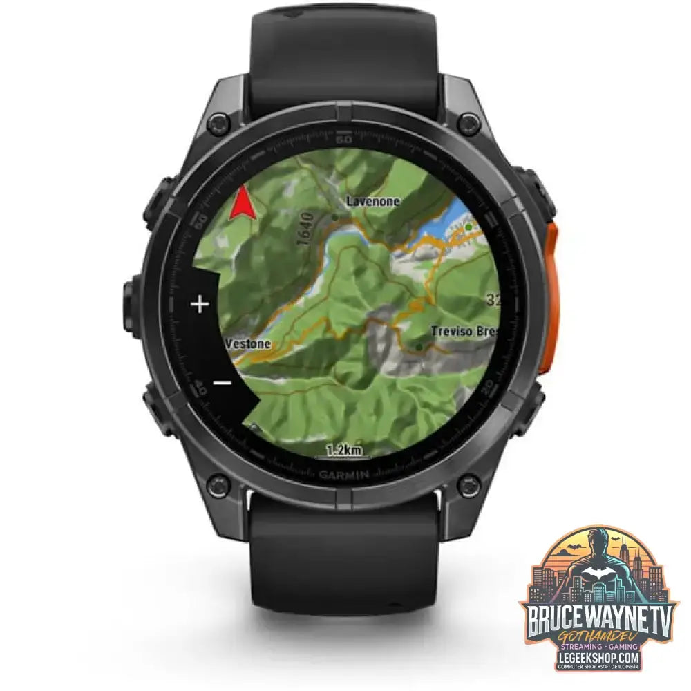 Garmin fēnix 8 - 47 mm, AMOLED, Smartwatch Schwarz/Schiefergrau, Silikon-Armband, Edelstahl - Garmin - vue 3