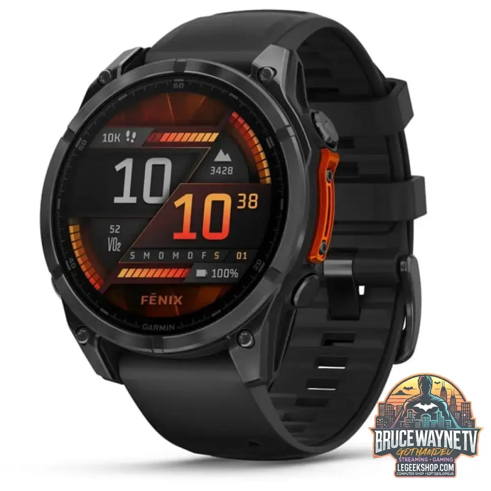 Garmin fēnix 8 - 47 mm, AMOLED, Smartwatch Schwarz/Schiefergrau, Silikon-Armband, Edelstahl - Garmin - vue 8