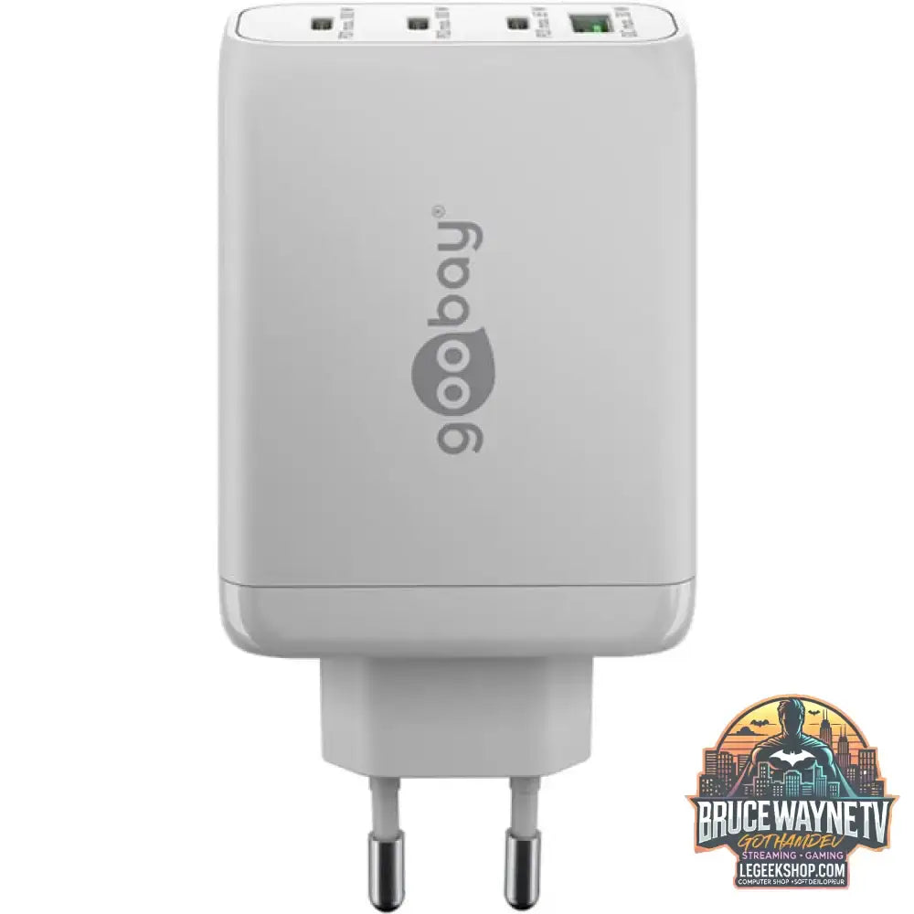 goobay USB-C PD Multiport-Schnellladegerät 100 Watt weiß, 1x USB-A QC, 3x USB-C PD, GaN-Technologie - goobay - vue 2