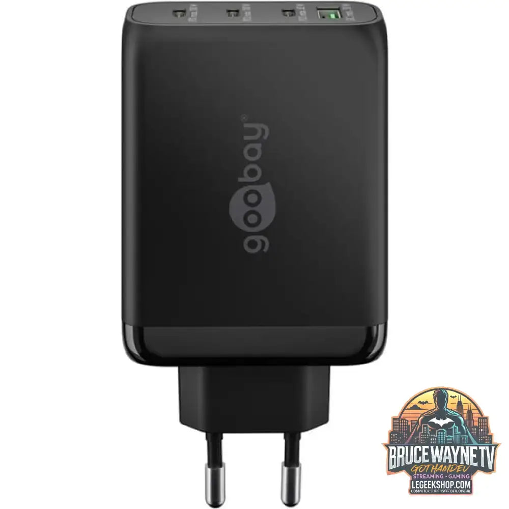 goobay USB-C PD Multiport-Schnellladegerät 100 Watt schwarz, 1x USB-A QC, 3x USB-C PD, GaN-Technologie - goobay - vue 2